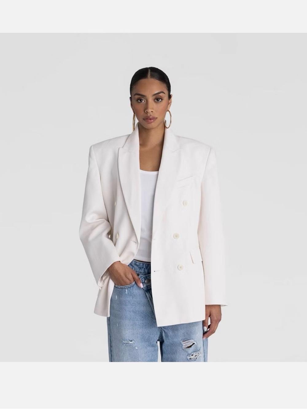 KBB by Kahlana Women's 'The David Blazer' Cotton Linen Blend